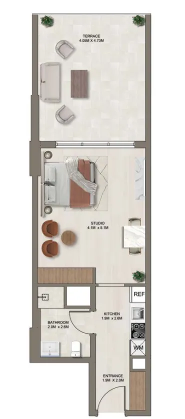 0 bedroom Apartments floor plan at Ghaff Land Residence
