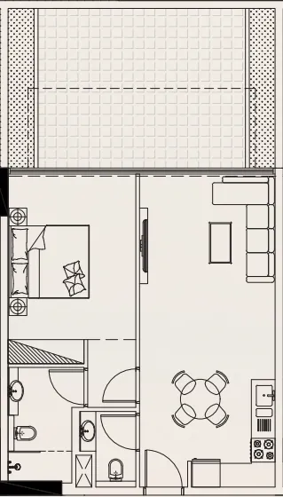 1 bedroom Apartments floor plan at Casa Vista Residence