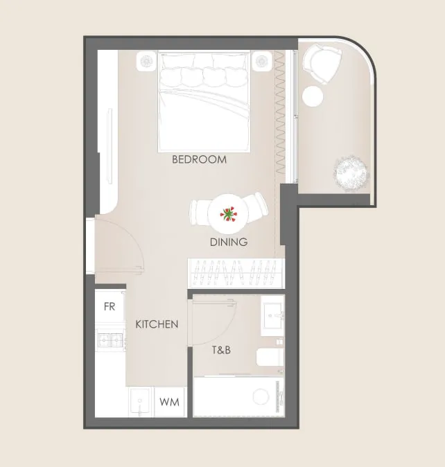 0 bedroom Apartments floor plan at Lunara Residence