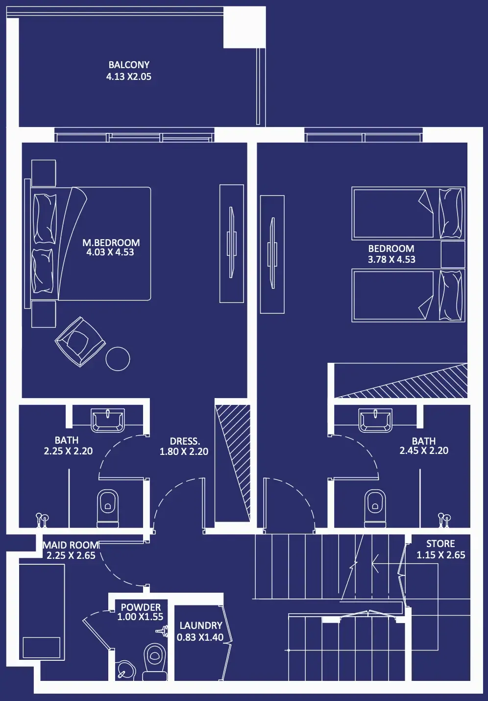 2 bedroom Apartments floor plan at Eleganz