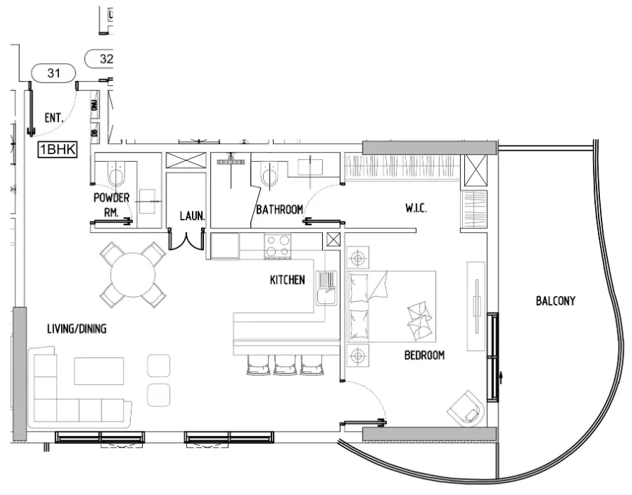 1 bedroom Apartments floor plan at Damac Lagoons Views Phase 3