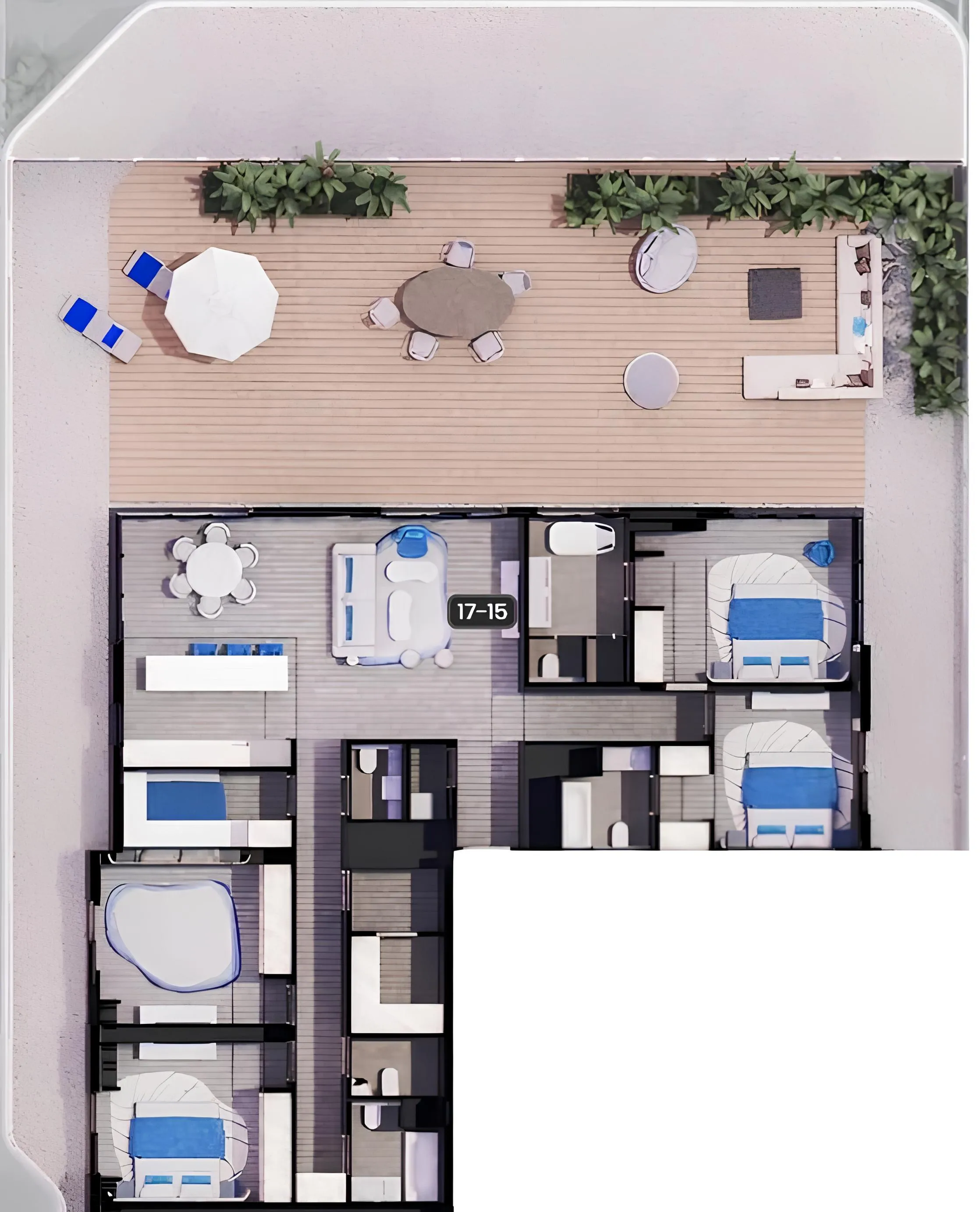 4.5 bedroom Apartments floor plan at Nikki Beach Residences