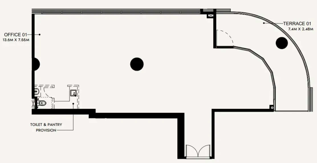  bedroom Office floor plan at Azizi Emerald