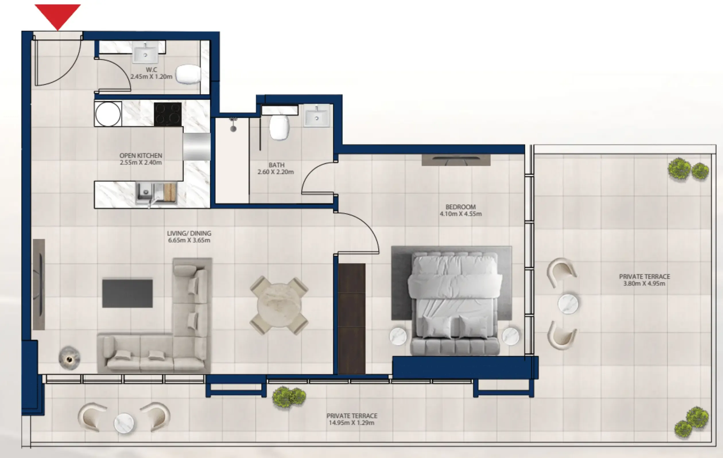 1 bedroom Apartments floor plan at Al Vista