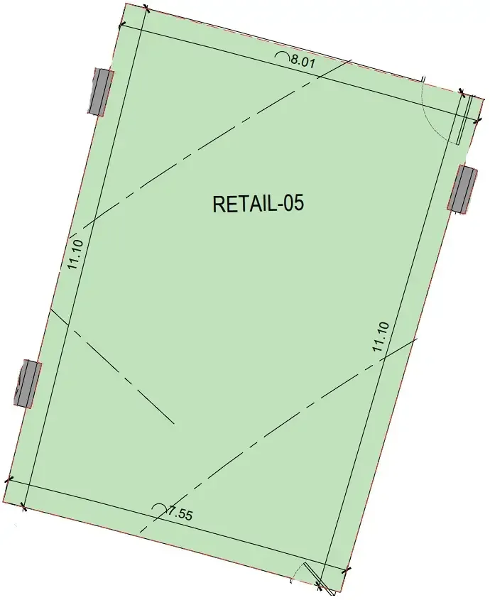  bedroom Retail floor plan at Binghatti Skyflame