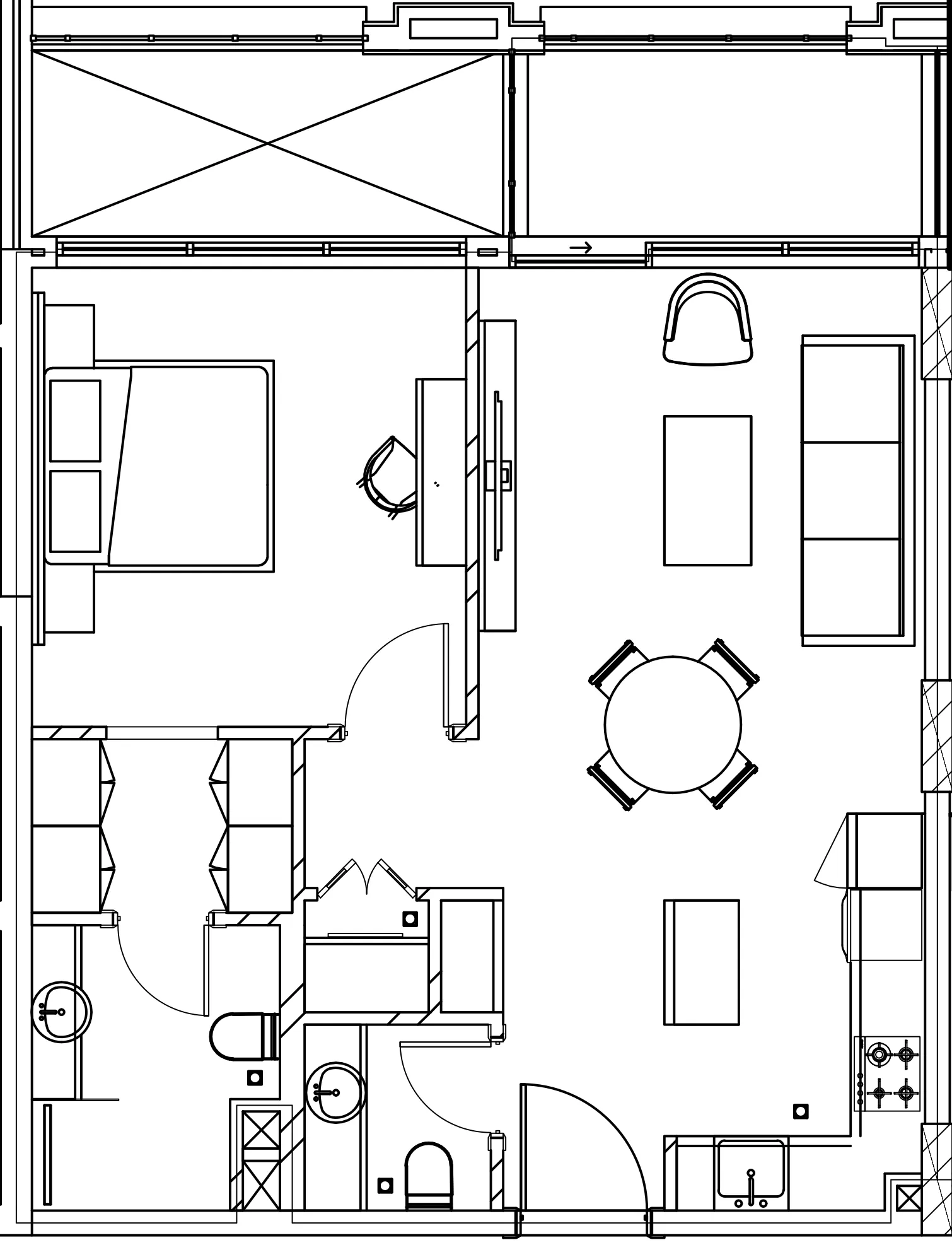 1 bedroom Apartments floor plan at Berkeley Square