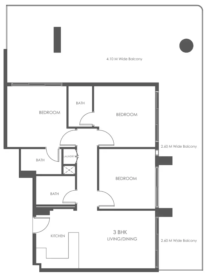 3 bedroom Apartments floor plan at Al Haseen Residences 5