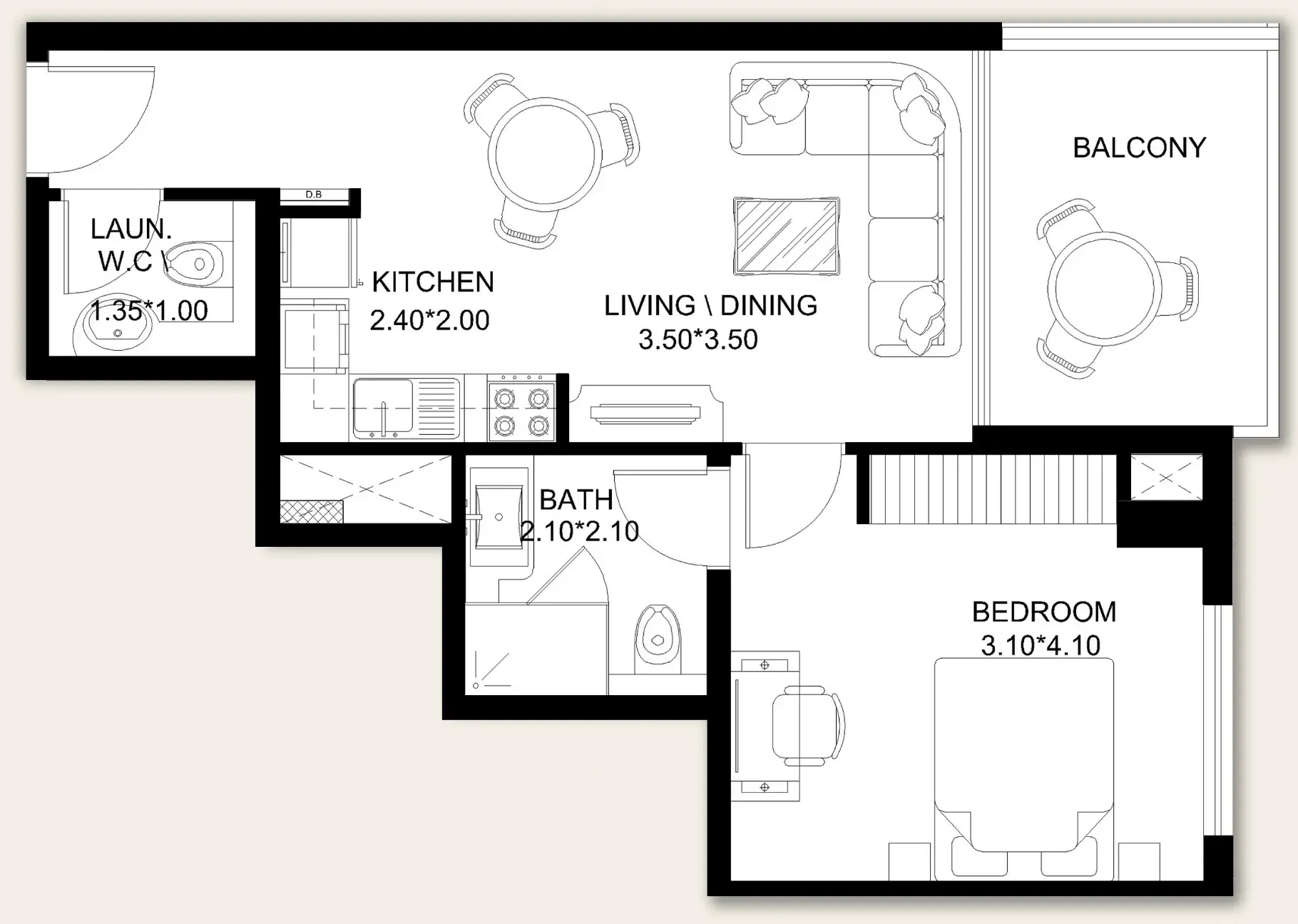 1 bedroom Apartments floor plan at X11