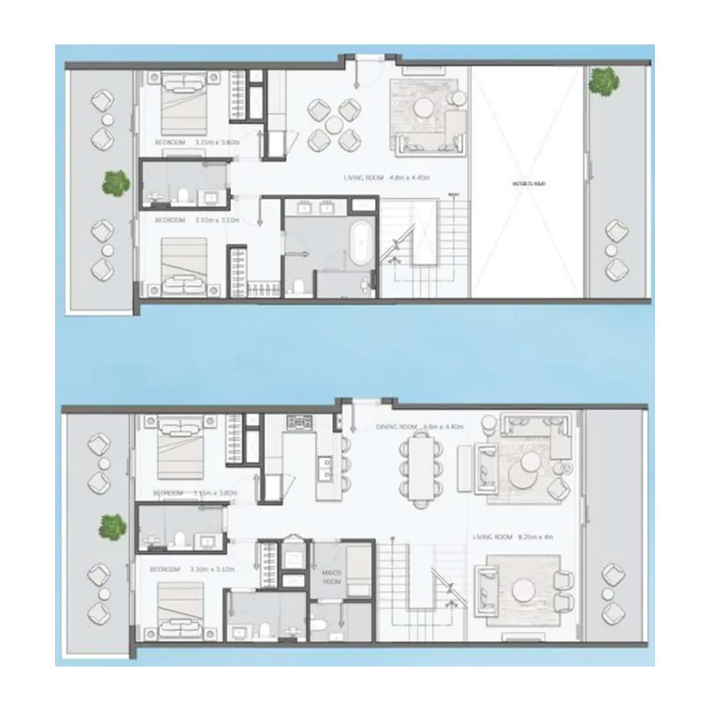 4 bedroom Duplex floor plan at Mansory Residences by Amaal