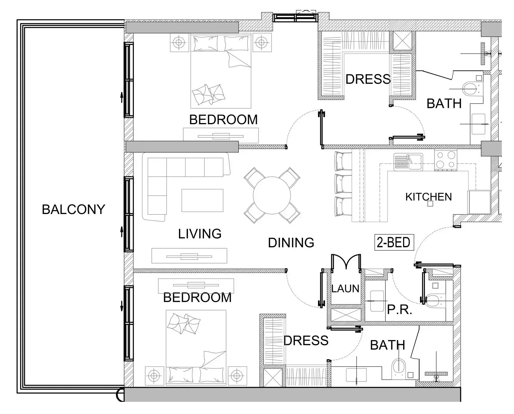 2 bedroom Apartments floor plan at Valencia
