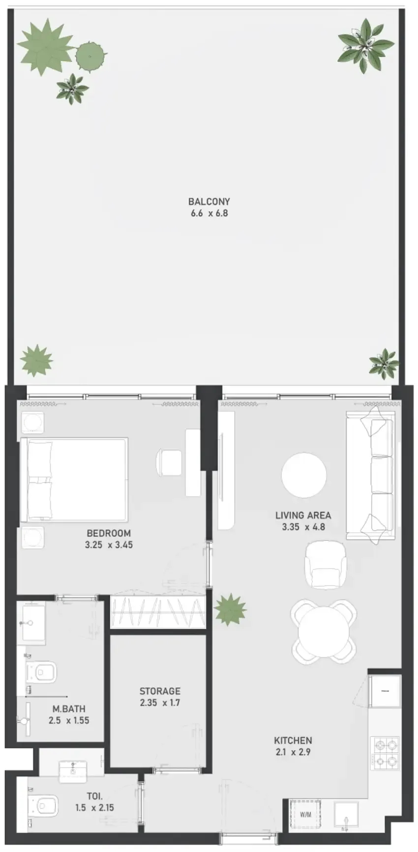 1 bedroom Apartments floor plan at Ayami Residence
