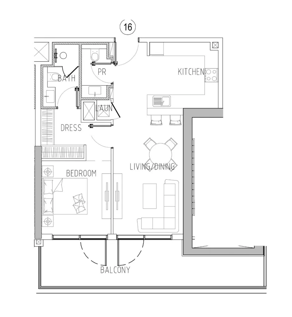 1 bedroom Apartments floor plan at Damac Riverside Views