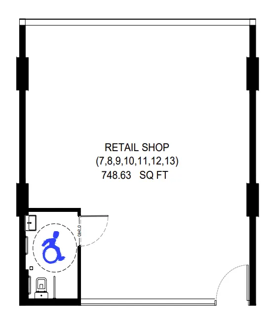  bedroom Retail floor plan at Binghatti Flare