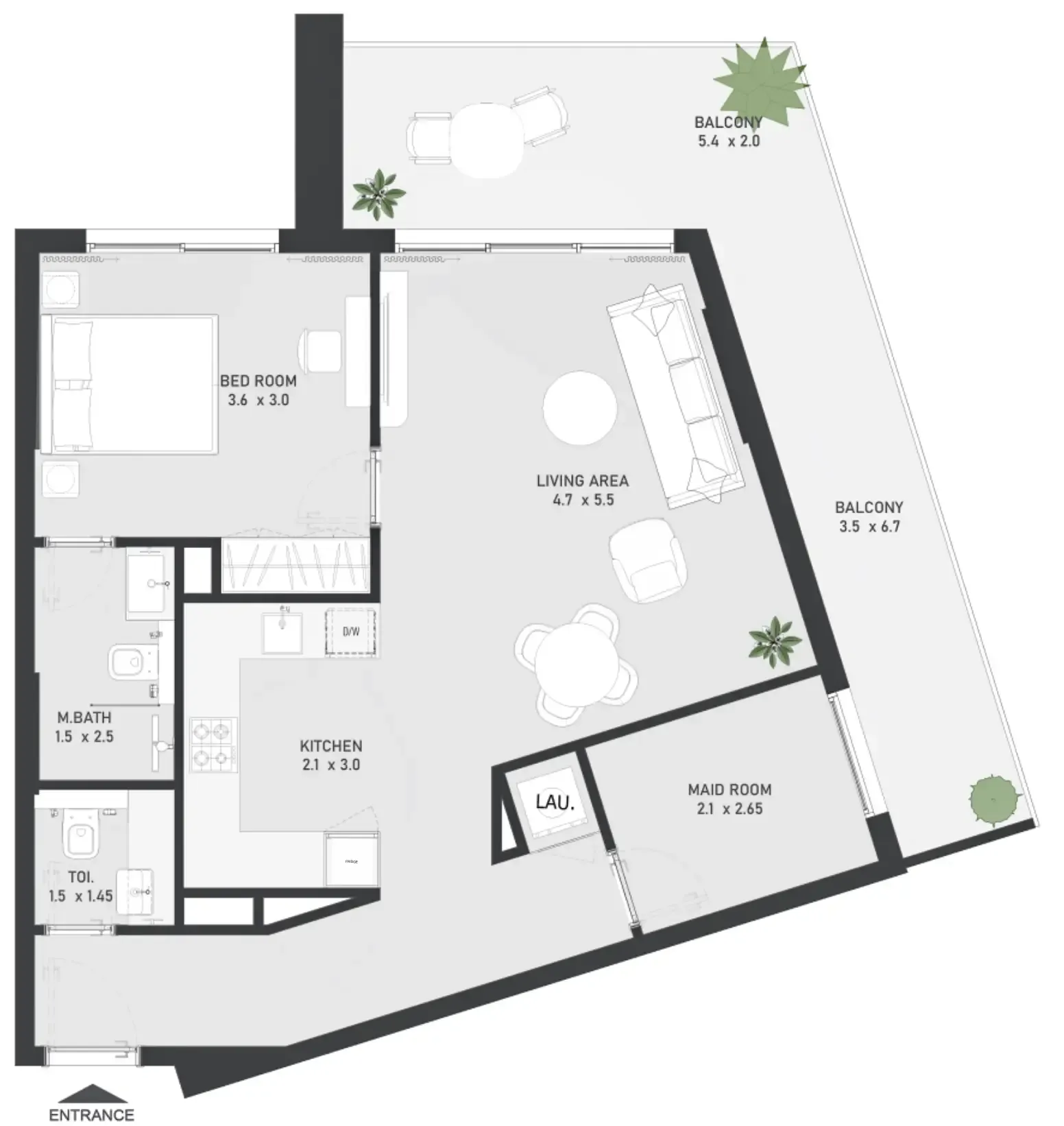 1 bedroom Apartments floor plan at Ayami Residence