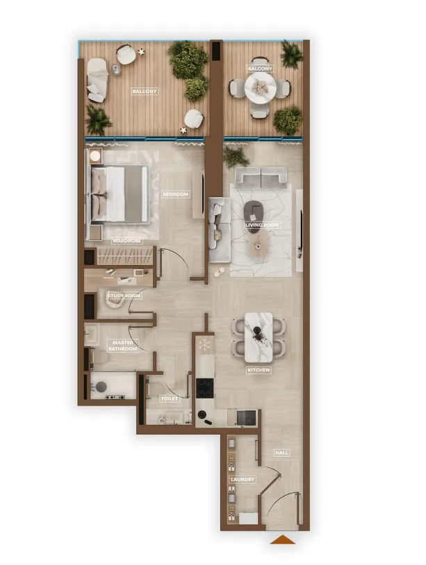 1.5 bedroom Apartments floor plan at Sky Hills Astra