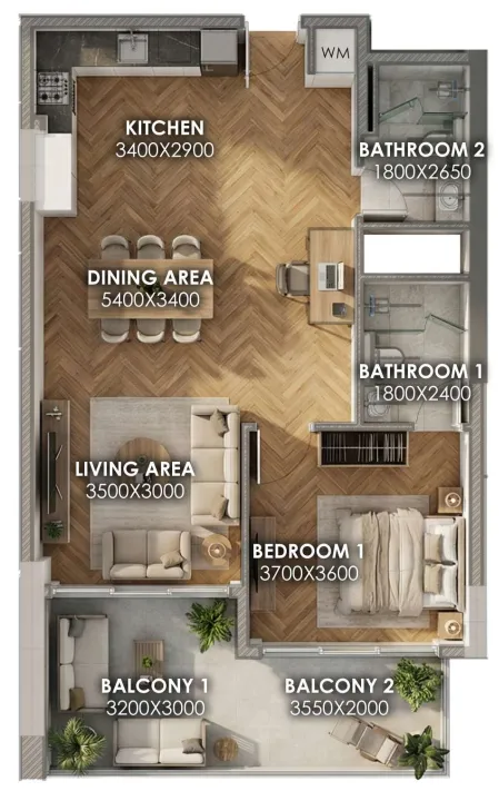 1 bedroom Apartments floor plan at Armas By Zenith