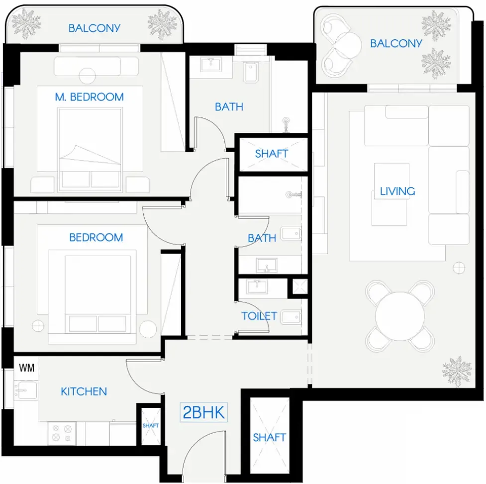 2 bedroom Apartments floor plan at Celestara Residences