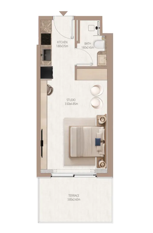 0 bedroom Apartments floor plan at Tavora Grand