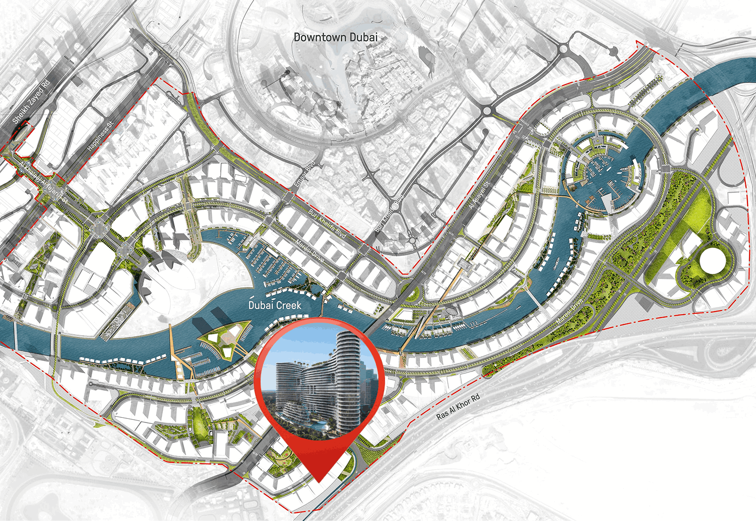 Binghatti Aquarise master plan 1