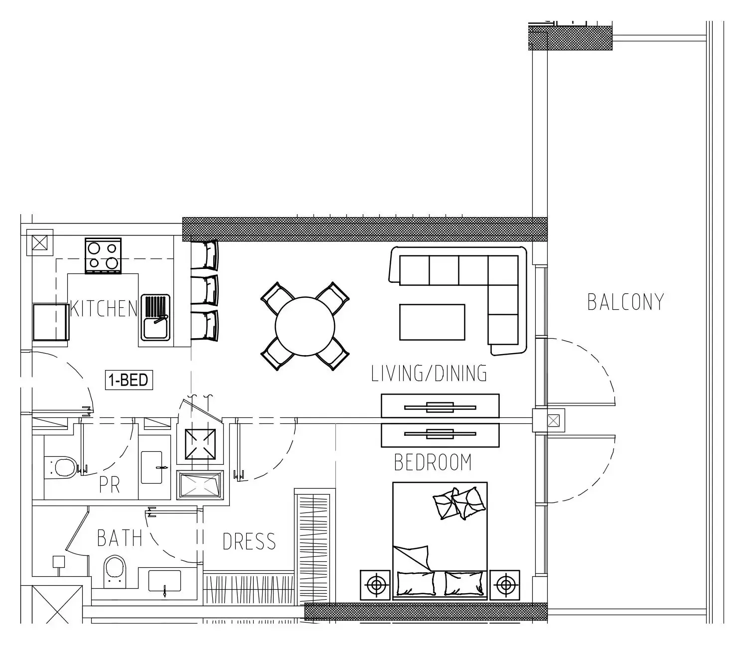 1 bedroom Apartments floor plan at Damac Riverside Views