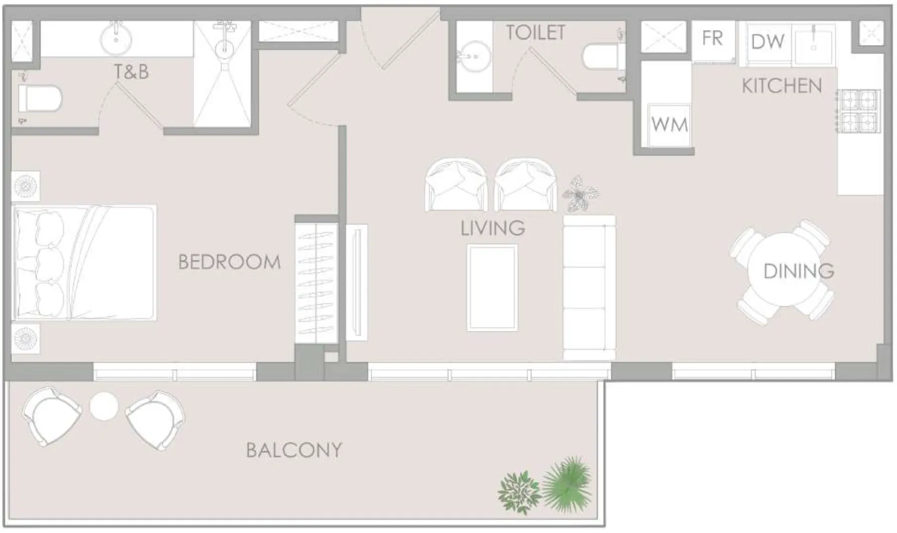 1 bedroom Apartments floor plan at IR1DIAN Park