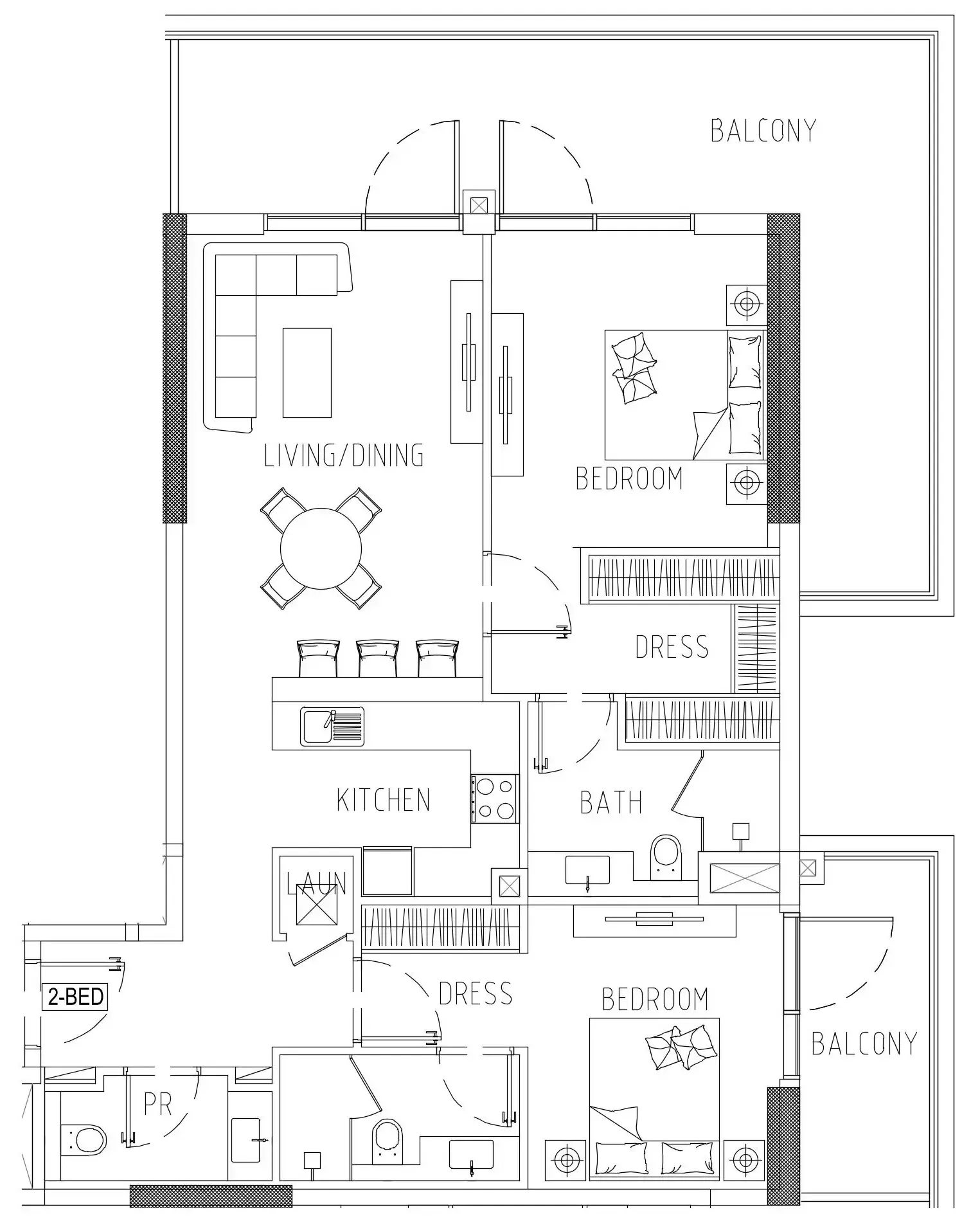 2 bedroom Apartments floor plan at Damac Riverside Views