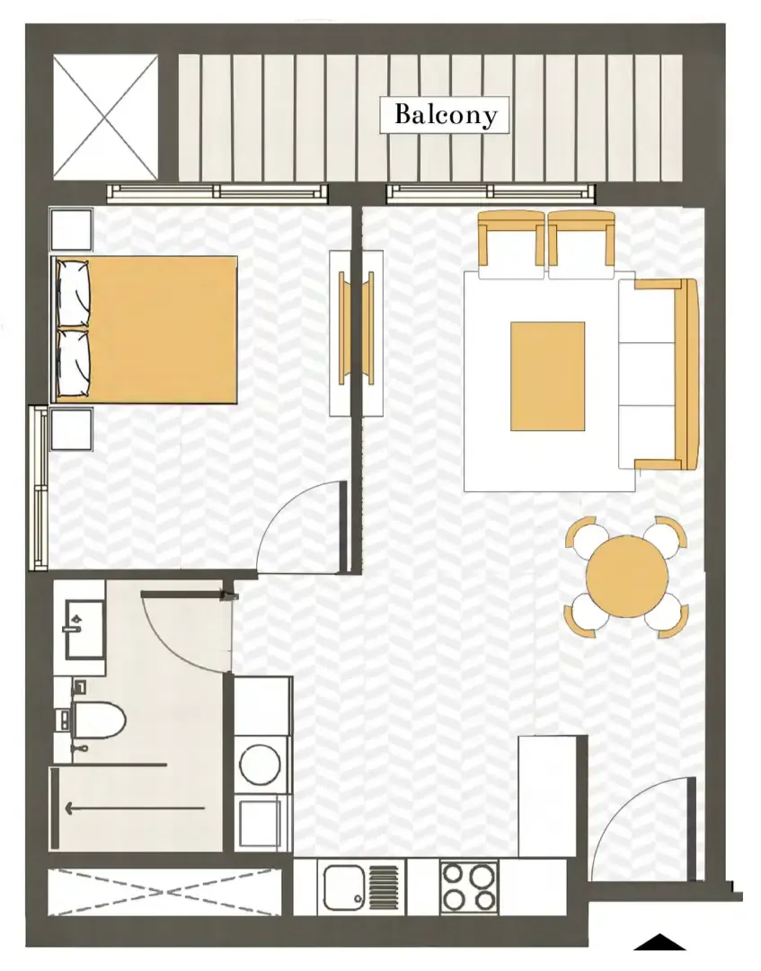 1 bedroom Apartments floor plan at Ashwood Residences