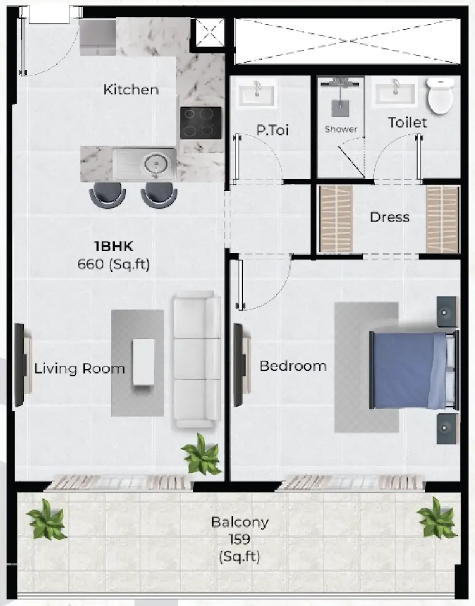 1 bedroom Apartments floor plan at Chapter 02 by Newbury