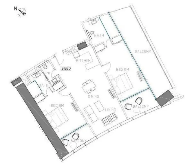 2 bedroom Apartments floor plan at Safa Two de Grisogono
