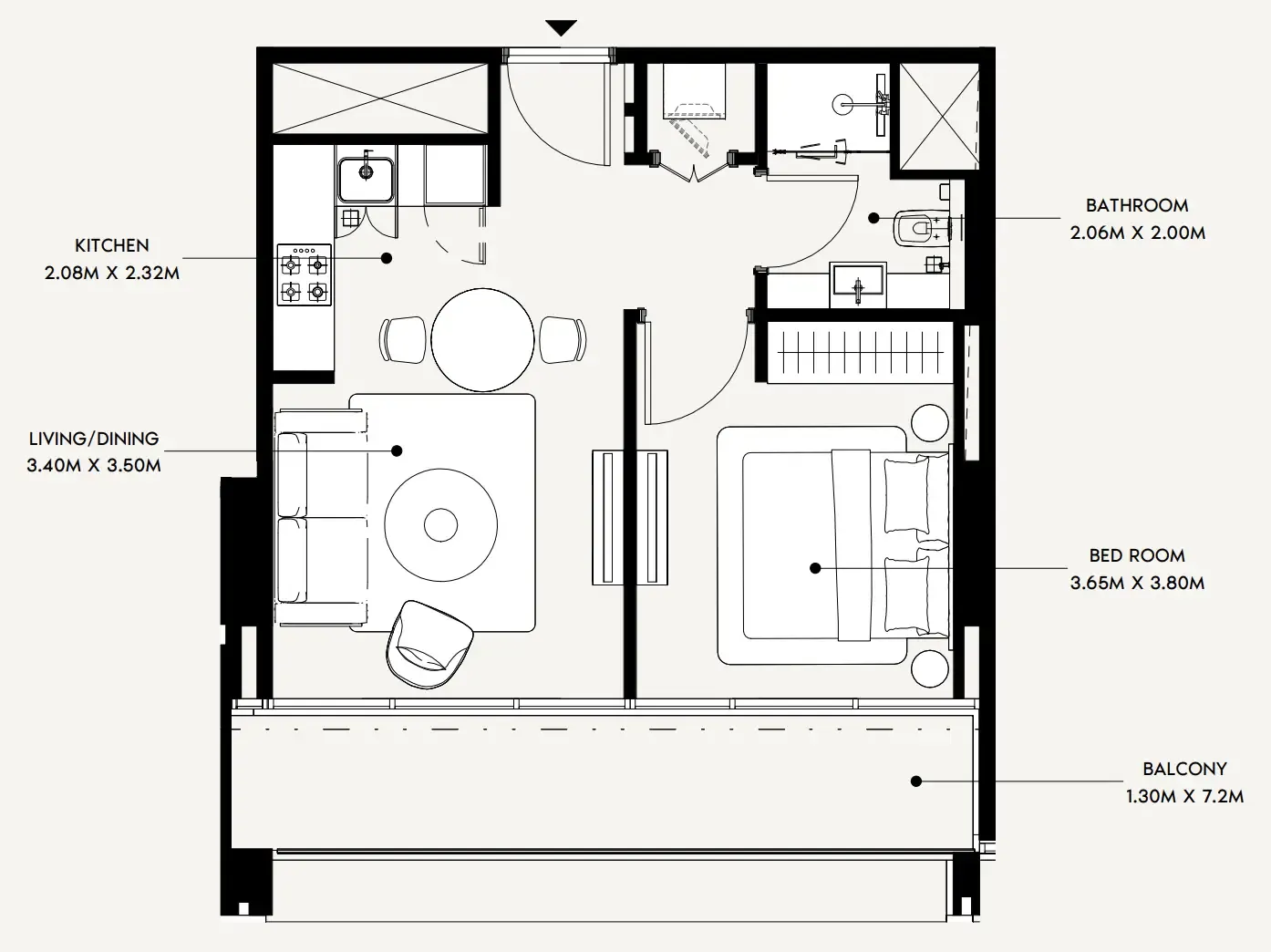 1 bedroom Apartments floor plan at Creek Views 4