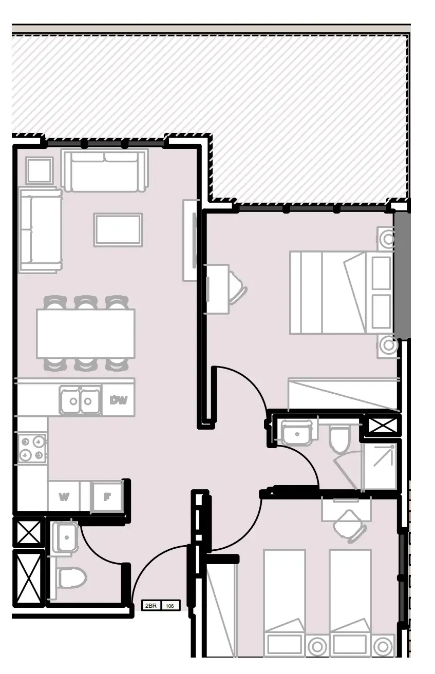 2 bedroom Apartments floor plan at Verdana III