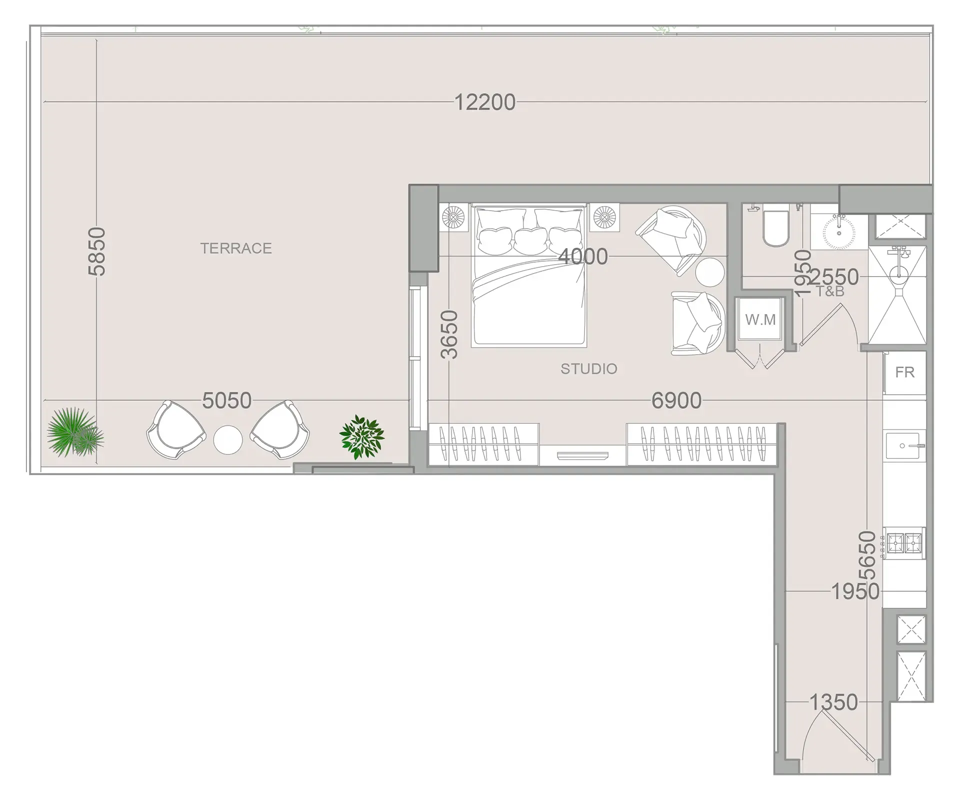 0 bedroom Apartments floor plan at ELAR1S Sky