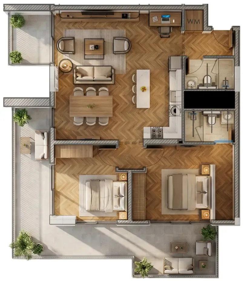 2 bedroom Apartments floor plan at Armas By Zenith