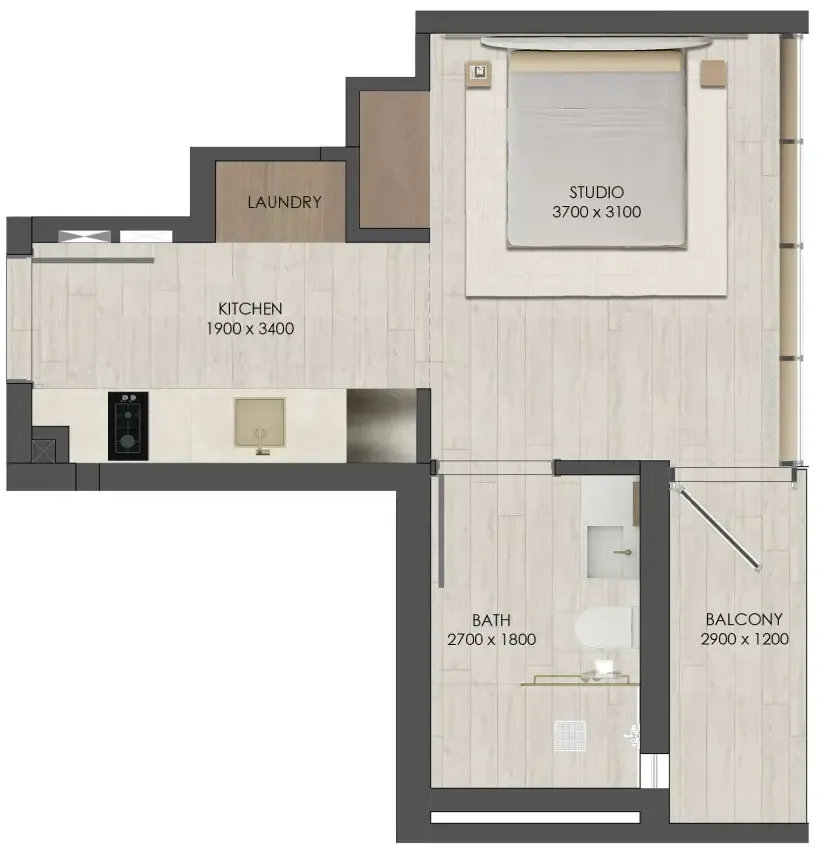 0 bedroom Apartments floor plan at JAD 288