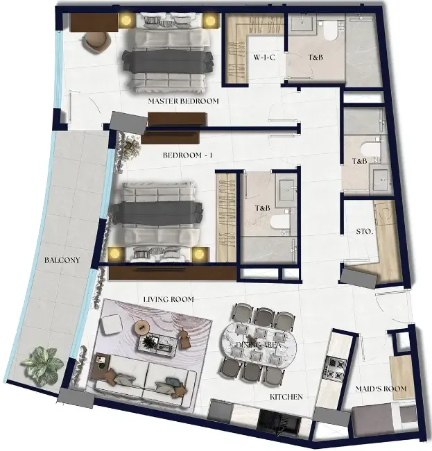2 bedroom Apartments floor plan at Xenia Residence