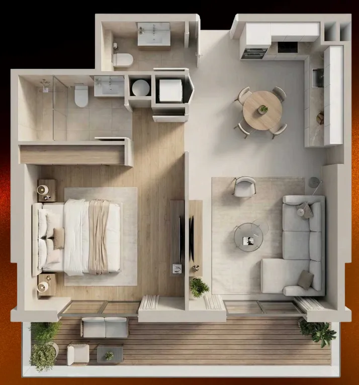 1 bedroom Apartments floor plan at 09 Life Residences