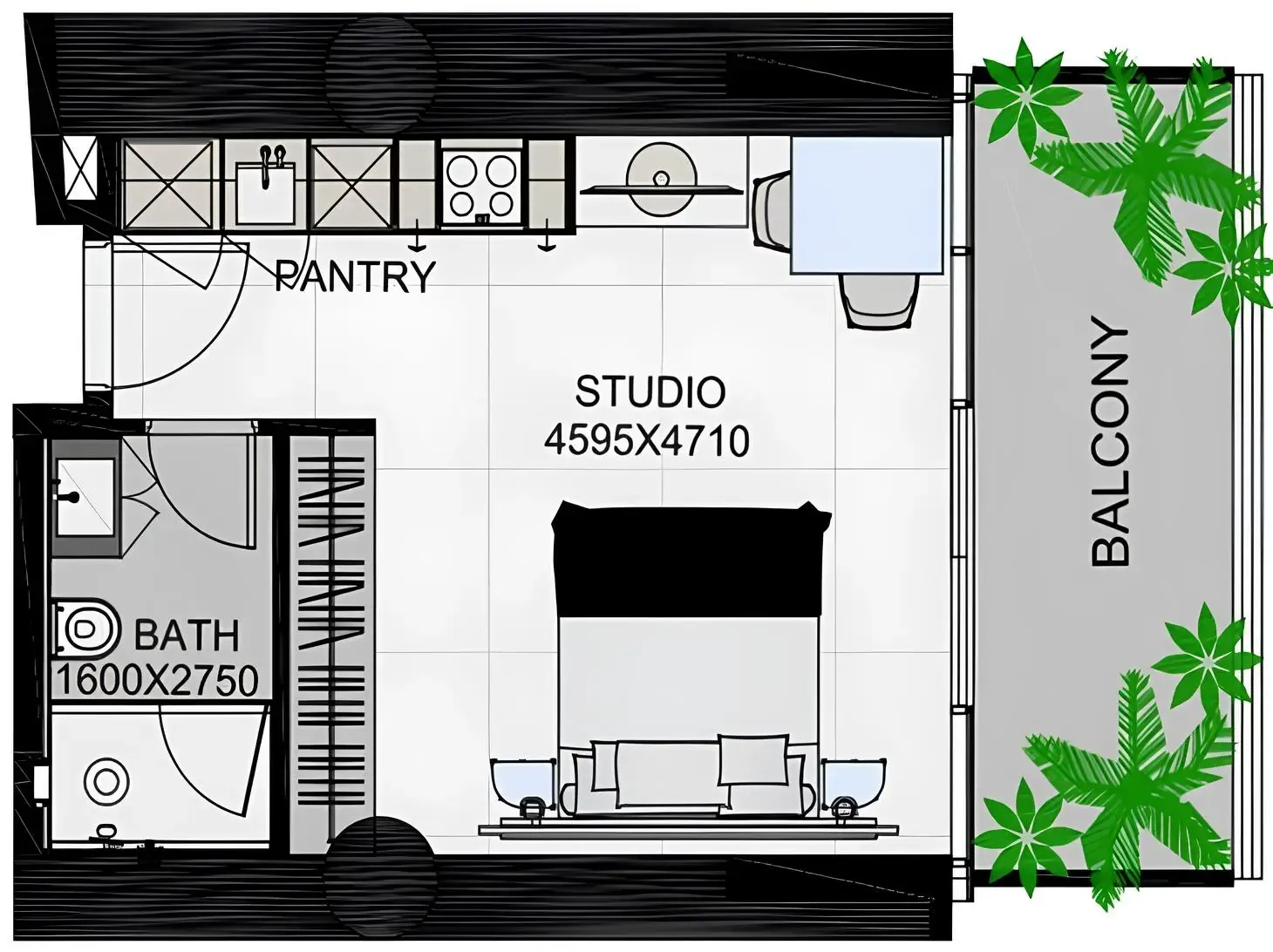 0 bedroom Apartments floor plan at The Community Sports Arena