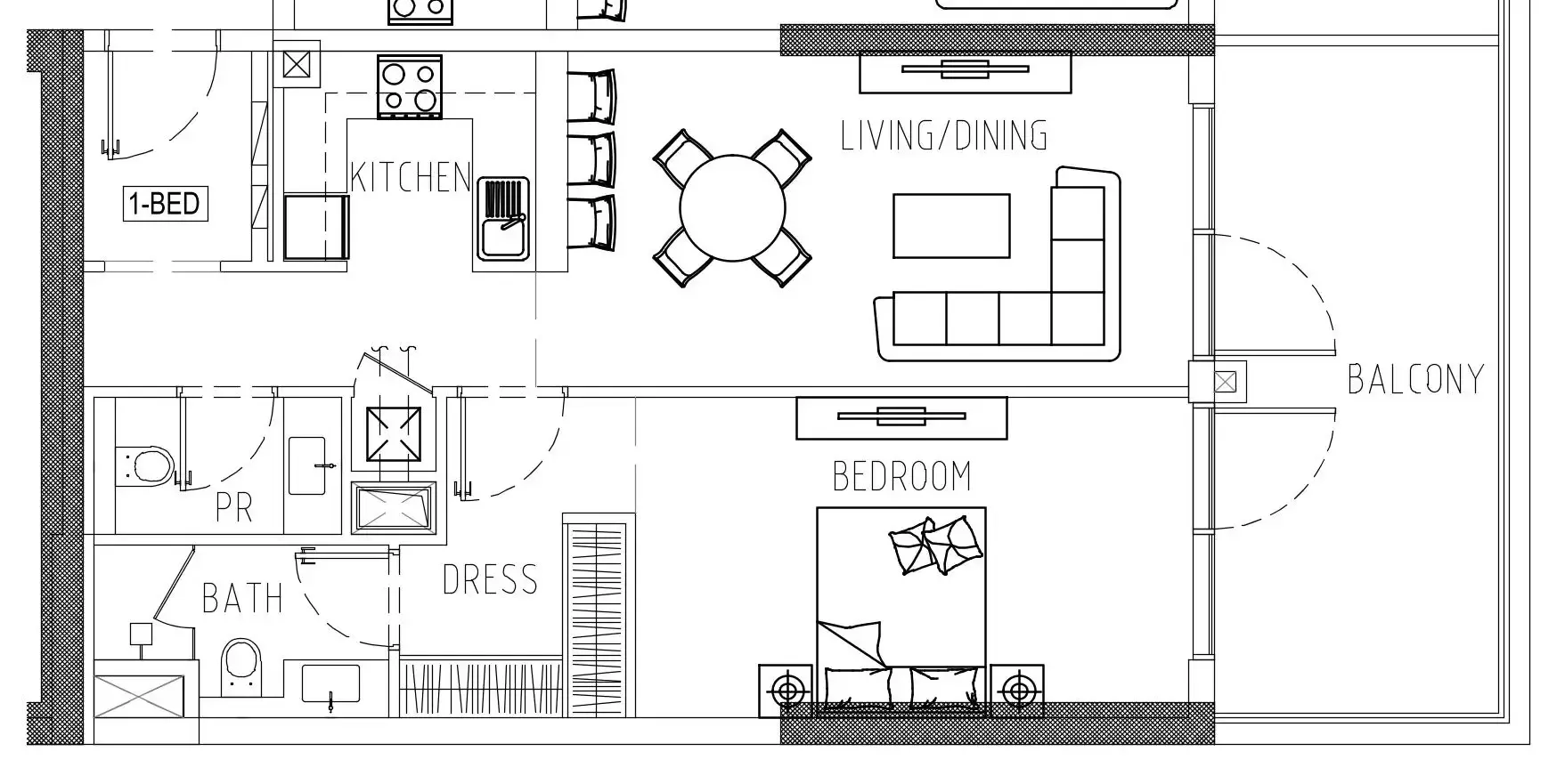 1 bedroom Apartments floor plan at Damac Riverside Views