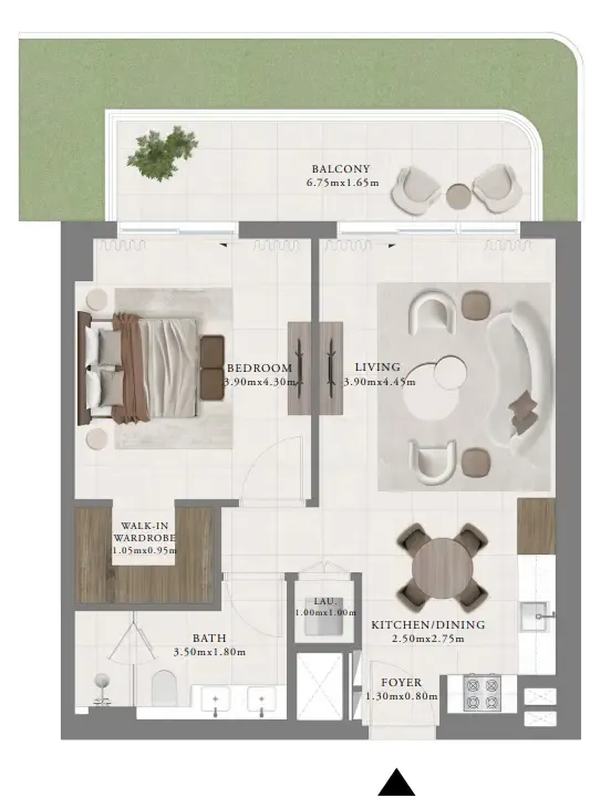 1 bedroom Apartments floor plan at Sera 2