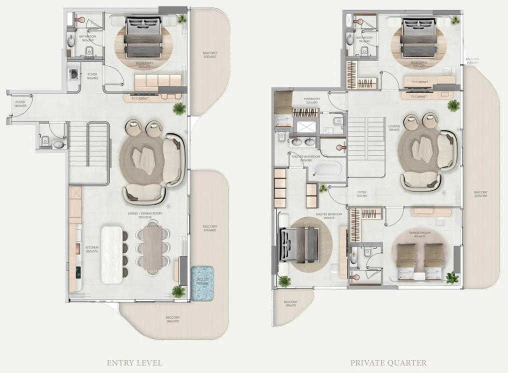4 bedroom Duplex floor plan at Vestoria Bay