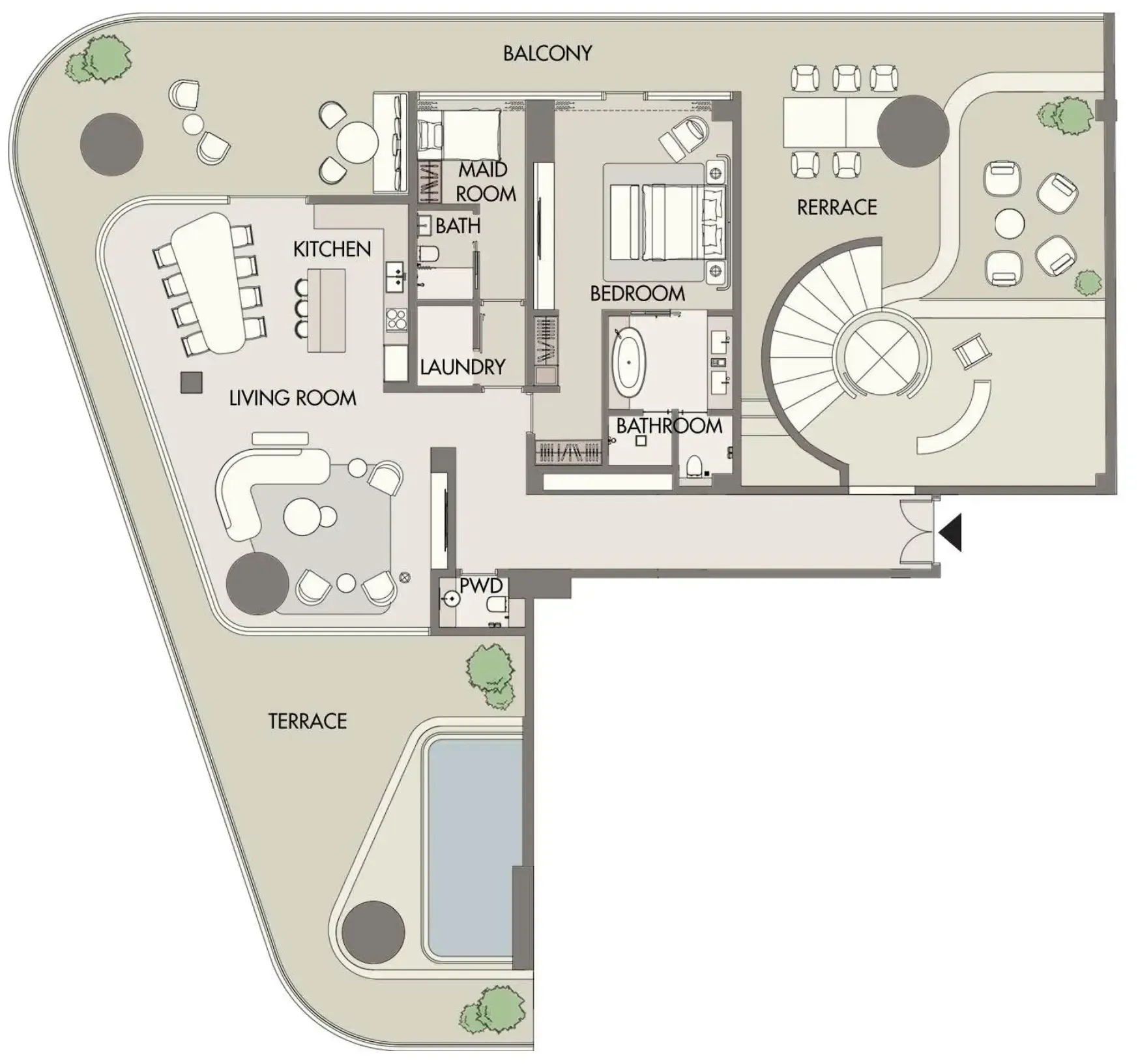 3 bedroom Apartments floor plan at W Hotels and Residences Al Marjan