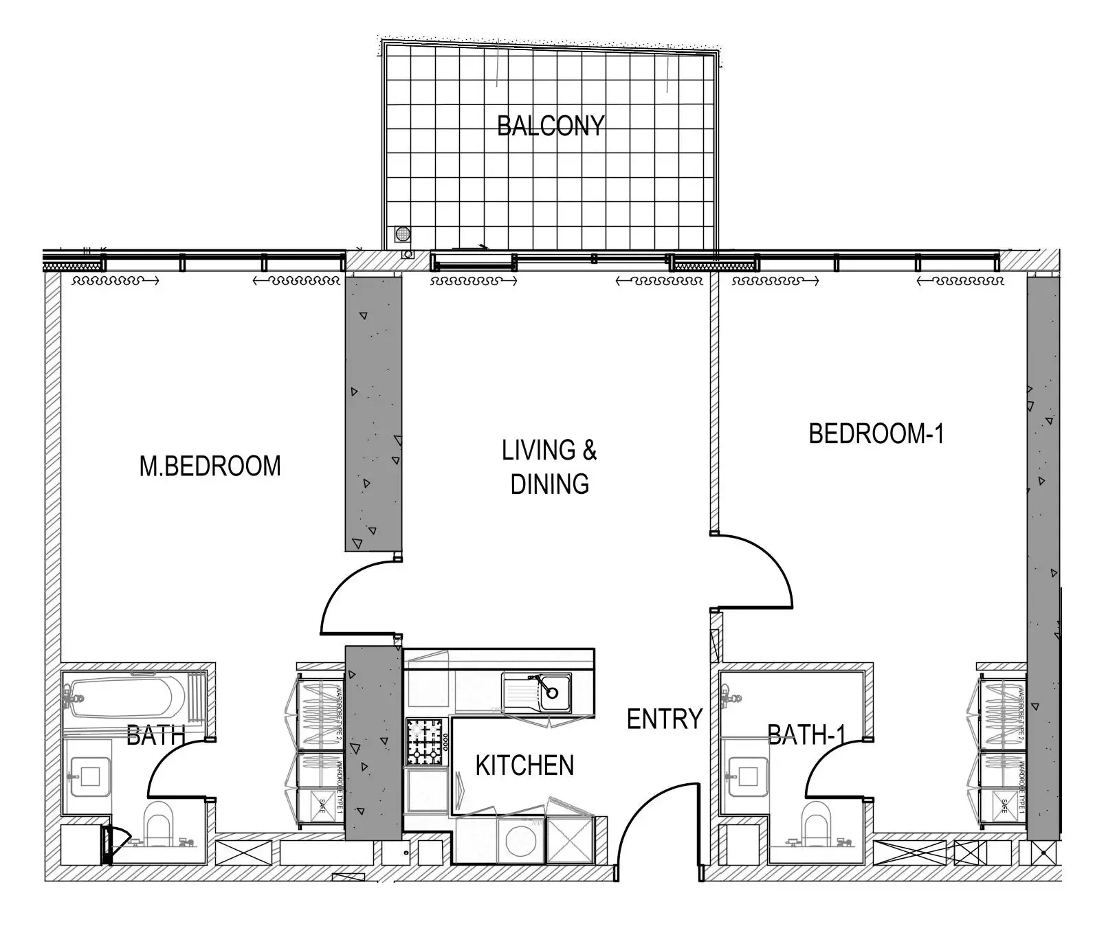 2 bedroom Apartments floor plan at Aykon City Tower