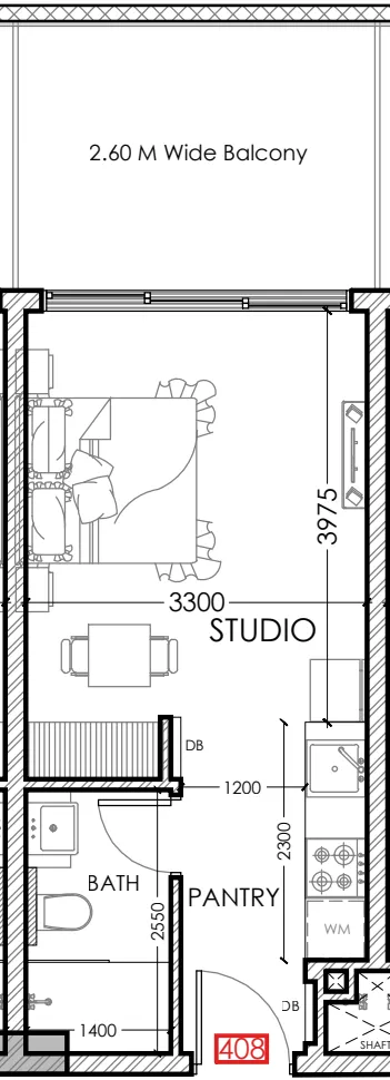0 bedroom Apartments floor plan at Al Haseen Residences 5