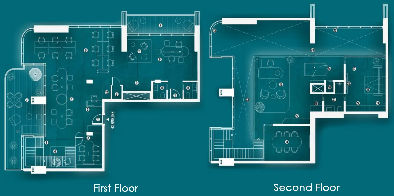  bedroom Office floor plan at HQ by Rove