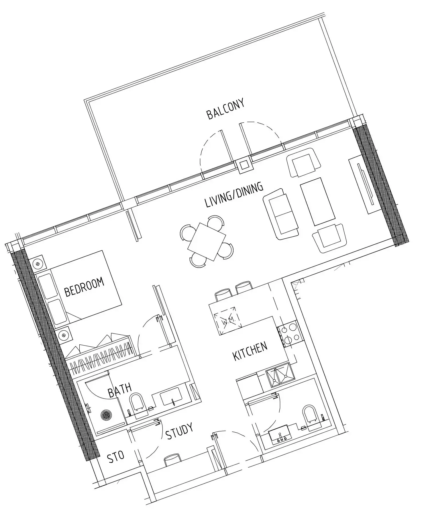 1 bedroom Apartments floor plan at Damac District