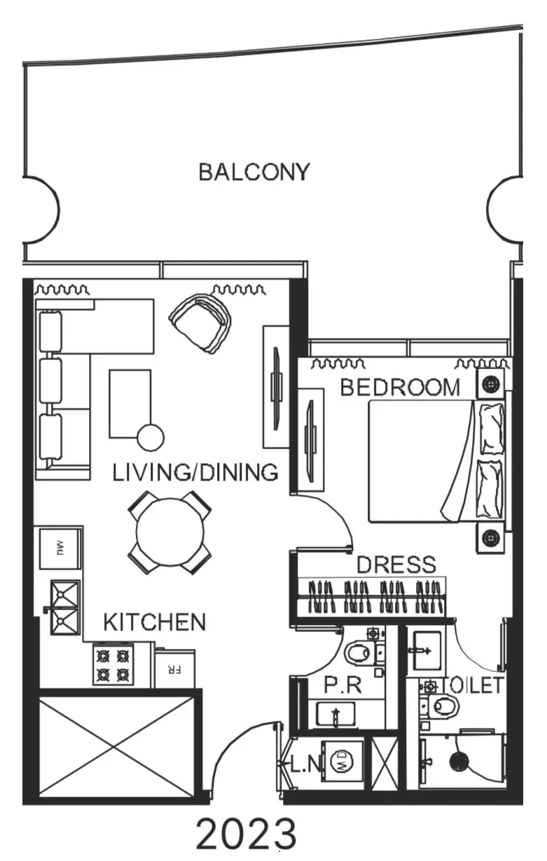 1 bedroom Apartments floor plan at The WOW Tower