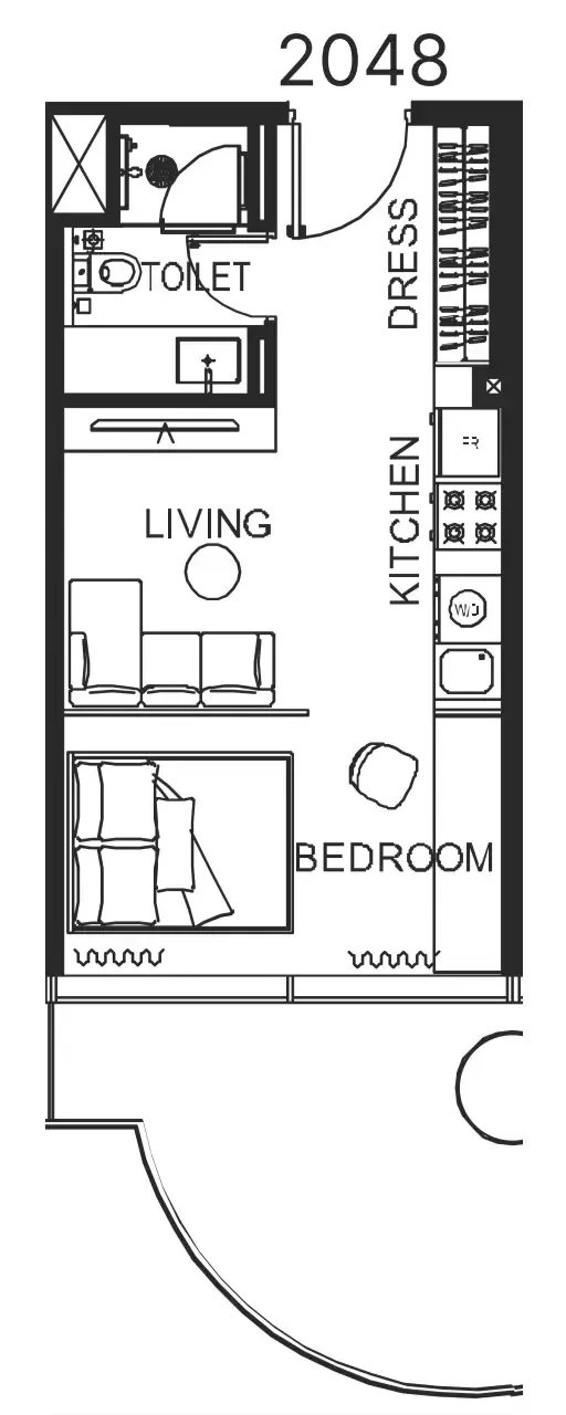 0 bedroom Apartments floor plan at The WOW Tower