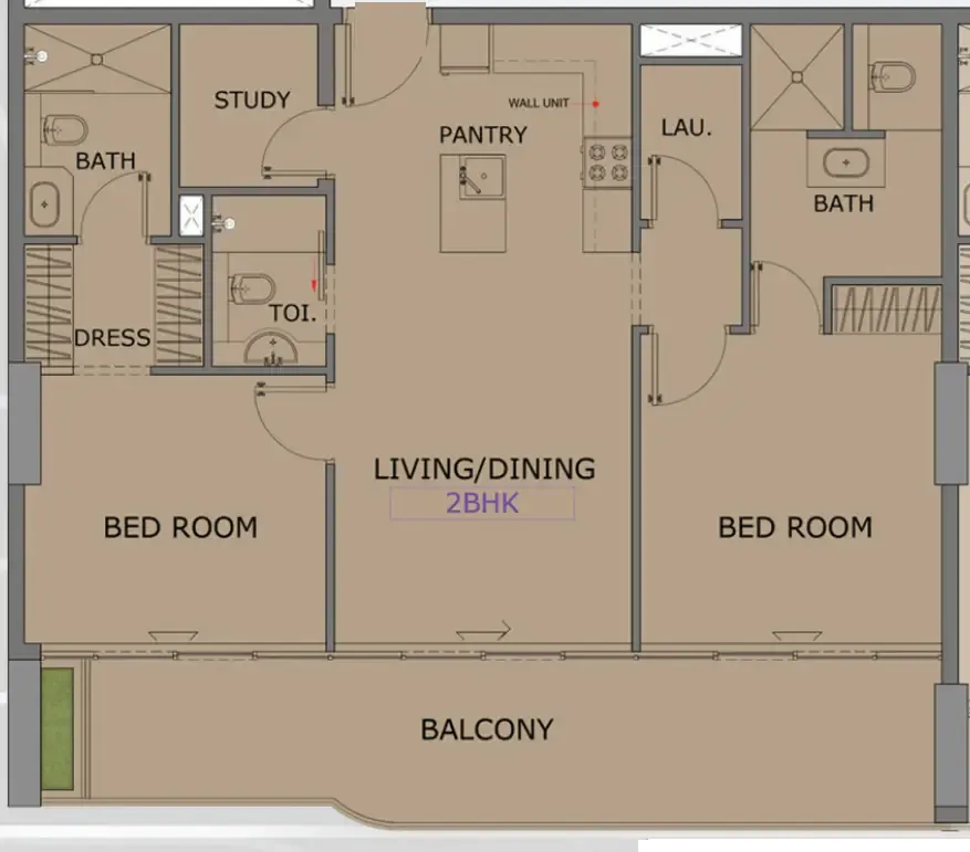 2.5 bedroom Apartments floor plan at Floarea Skies