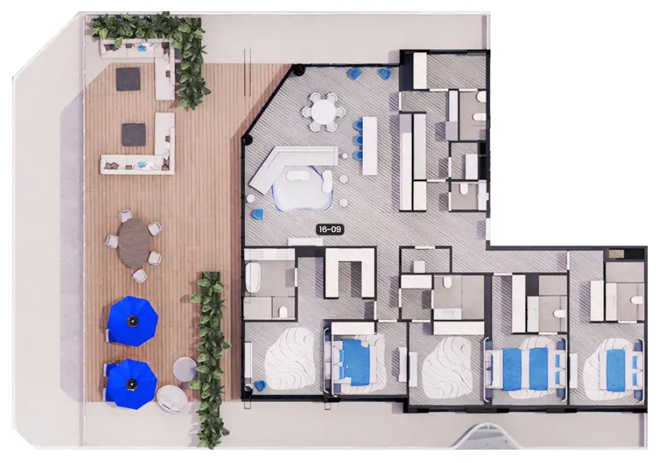 5.5 bedroom Apartments floor plan at Nikki Beach Residences