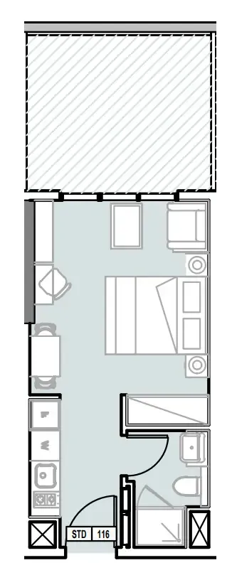 0 bedroom Apartments floor plan at Verdana III